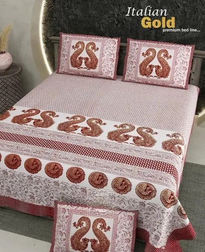 पिलो कवर के साथ मल्टी कलर बेडशीट