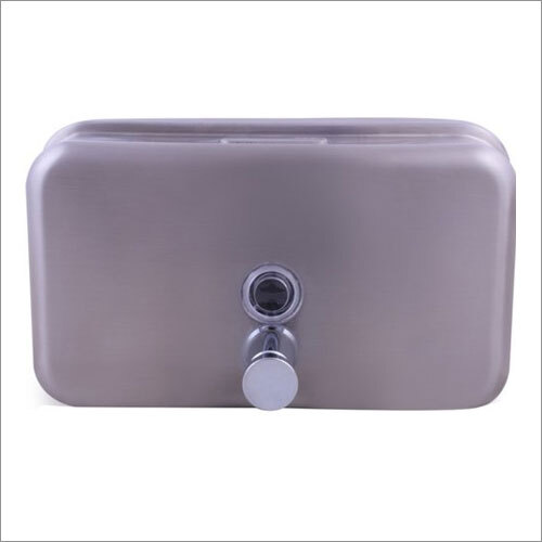 Manual Soap Dispenser - 1000ML Capacity, Stainless Steel, 107x65x210 mm Dimensions | Wall Mount, Satin Finish, Rectangular Shape