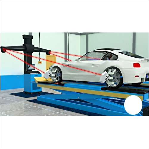3D Wheel Alignment Machine - Single Phase, 220-240 Voltage | Made in India, Warranty Included, Blue and Red Design