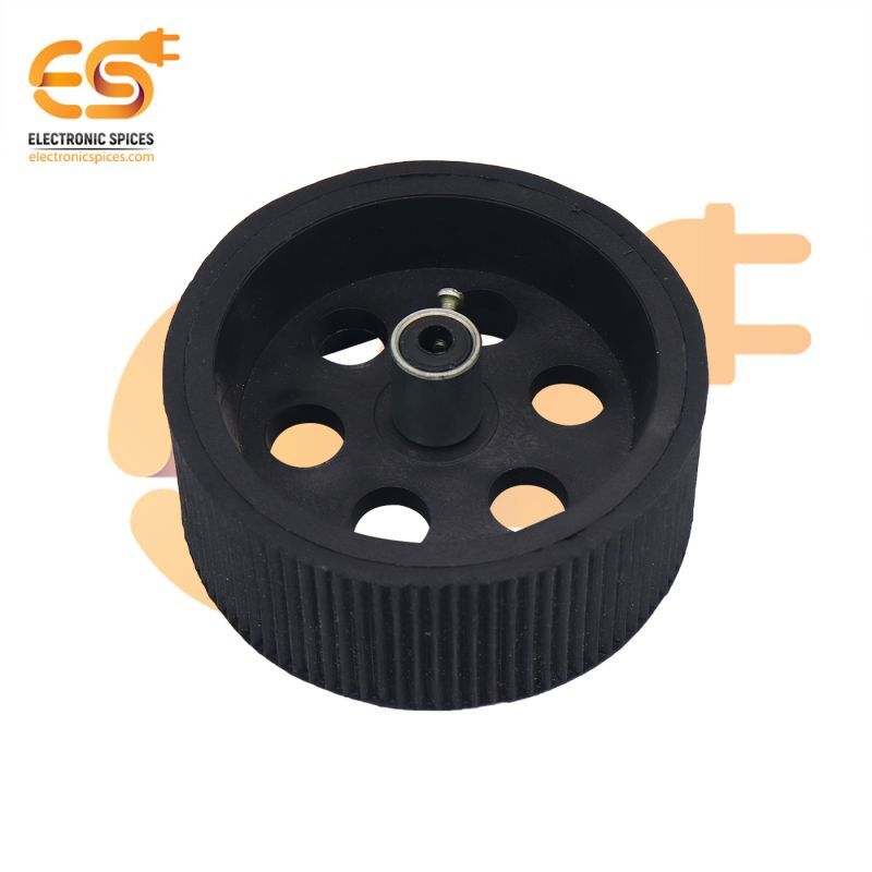 95mm X 40mm Hard Plastic Build Rubber Cover Black Color 6mm Rod Compatible Heavy Duty Trolley Wheel