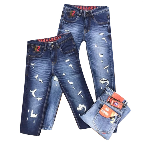 वॉशेबल मेन्स स्लिम फिट रफ जींस