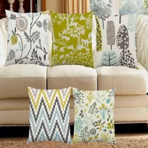 White P.rtrend Geometric Cushions Cover