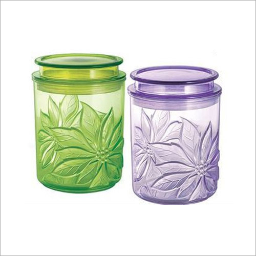 Designer Plastic Container - Plastic, 1 to 5 Litre Capacity | Odourless, Nontoxic, Elegant Floral Pattern, Airtight Lid