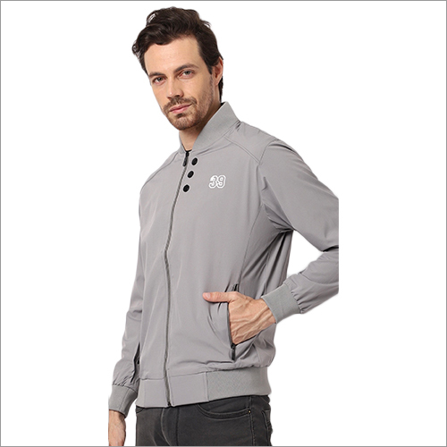 वॉशेबल मेन्स ग्रे ज़िपर जैकेट