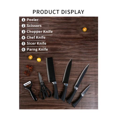 Stainless Steel Knife Set With Chef Peeler And Scissor