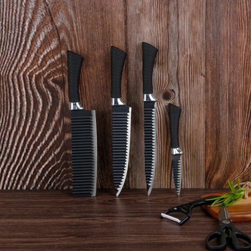 Stainless Steel Knife Set With Chef Peeler And Scissor