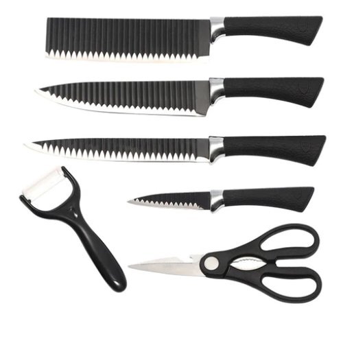 Stainless Steel Knife Set With Chef Peeler And Scissor