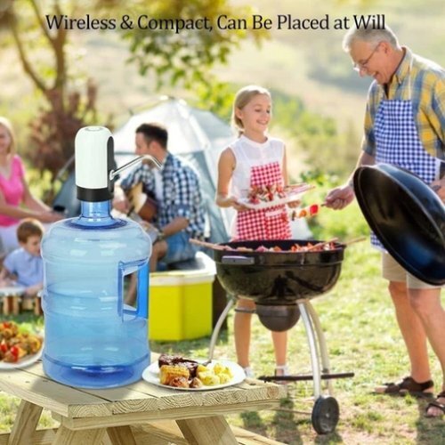 White Drinking Cooler Usb Charging Portable Pump Dispenser