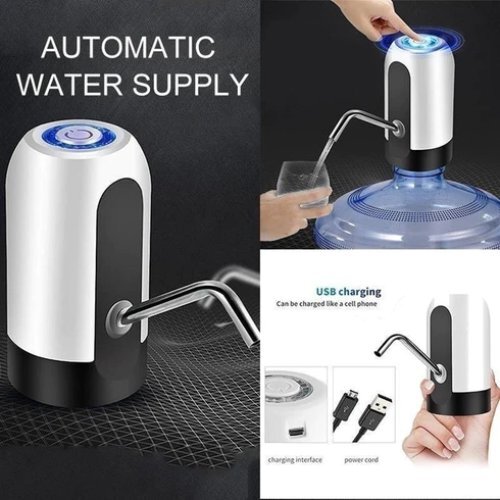 White Drinking Cooler Usb Charging Portable Pump Dispenser
