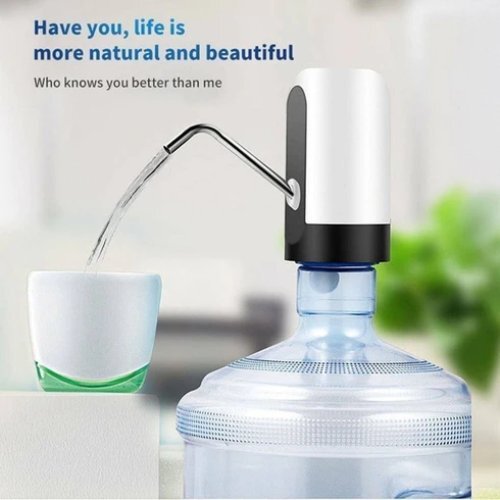 White Drinking Cooler Usb Charging Portable Pump Dispenser