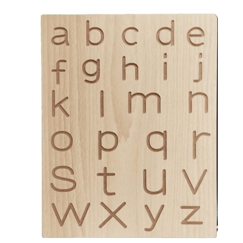 Reversible Alphabet Tracing Board - Wooden, 9 X 12 Inches, Brown | Ideal For Handwriting Improvement, Letter Grip, And Shape Recognition
