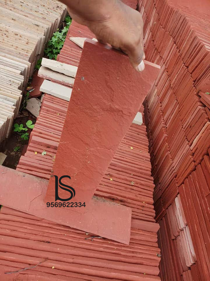 Agra Red Natural - Cut-to-size Sandstone | 25 Mm Thickness, Antique Finish, Suitable For Flooring, Cladding, Countertops, Water Absorption: None