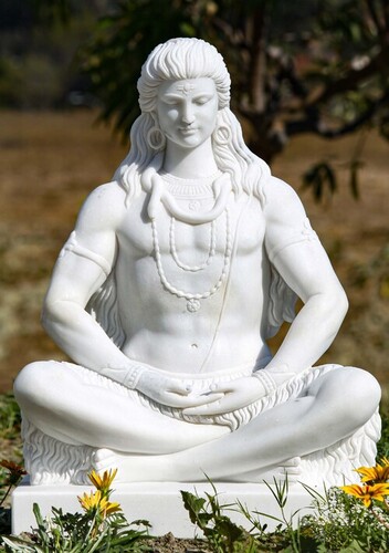 Marble Shiva Statue - 12-72 Inch, White Polished Finish | Masterpiece Artistry, Durable Design, Vibrant Indian Religious Decor