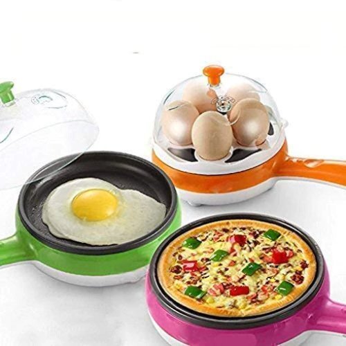 Blue Egg Frying Pan With Egg Boiler Machine
