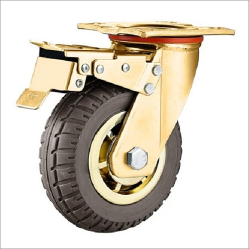 Golden Black Heavy Duty Double Ball Rubber Caster Wheel