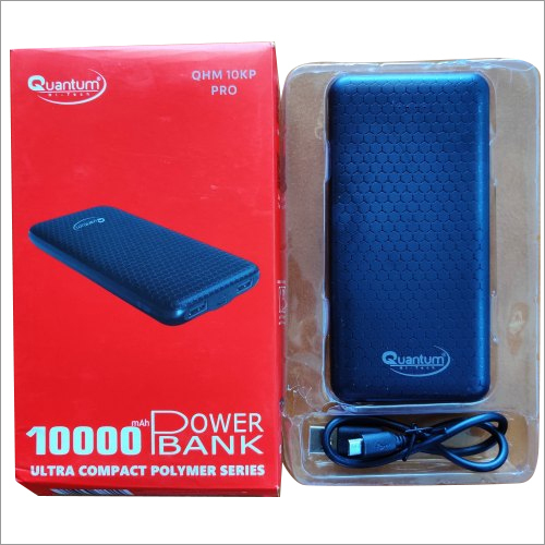 10000Mah Power Bank - Specification Brand: Quantam, Capacity: 10000 - 20000 mAH, USB Ports: 2, Model: QHM 10 KP Pro | Color: Black, Display: Color