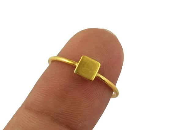 Gorgeous Gold Vermeil Ring - Gift For Girlfriend - Solid 925 Sterling Silver Ring Jewelry Gender: Women