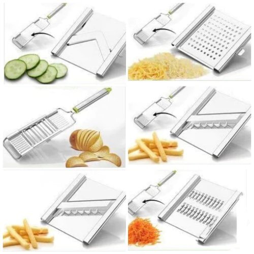 Chips Chopper Cutter - Stainless Steel Blades, 36x480x2 Cm, Silver | User-friendly Design, Large-capacity Container, Four Interchangeable Inserts
