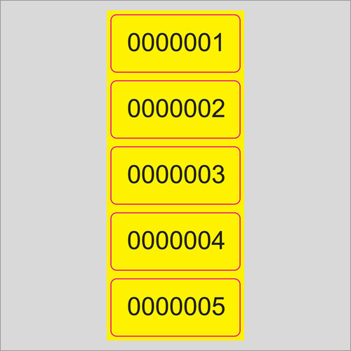 Sequential Labels - Vinyl Material, Customized Rectangle Shape, Yellow Adhesive Sticker | Hot Melt Design Printing
