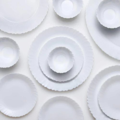 White Light Weight Plastic Dinner Set