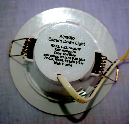 Alpsglo Camos Led Downlights - Pc Material, Small Size 105x57x50mm, White Color 6500k | High Power Factor >0.90, Indoor Use