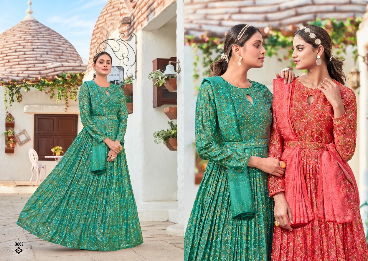 Ladies Designer Gown - Heavy Chinon With Position Digital Print, Size: S, M, L, Xl, Xxl | Features: Comfortable Fit, Elegant Design, Intricate Sequence Work, Stylish Look, Versatile Wear, Long Length