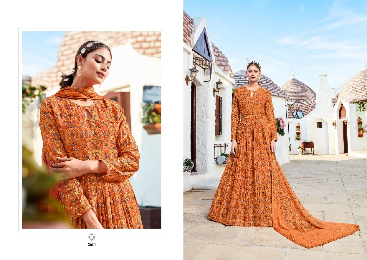 Ladies Designer Gown - Heavy Chinon With Position Digital Print, Size: S, M, L, Xl, Xxl | Features: Comfortable Fit, Elegant Design, Intricate Sequence Work, Stylish Look, Versatile Wear, Long Length