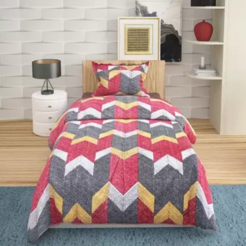 Polycotton Queen Bed Cover - Polycotton Fabric, Queen Size, Multicolour | Lightweight, Reusable, Versatile For All Seasons, Stylish Elegance