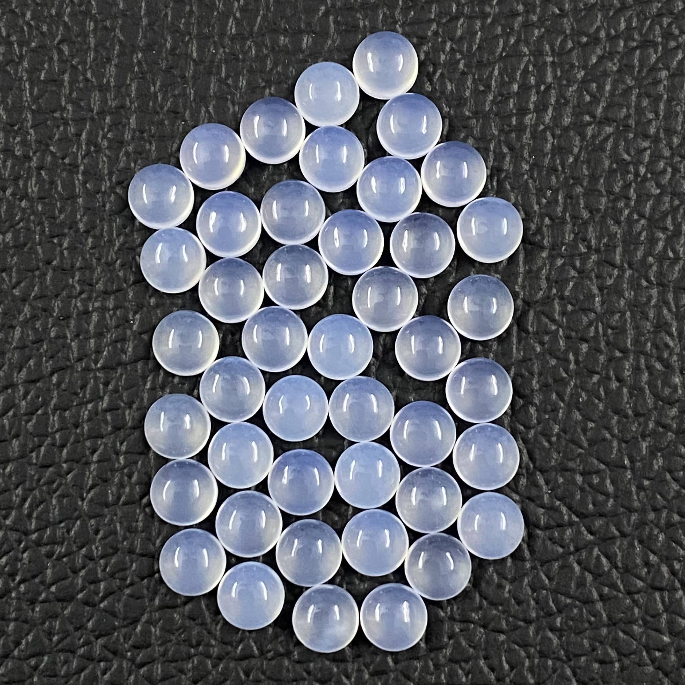 Blue Chalcedony Round Cabochon Loose Gemstones