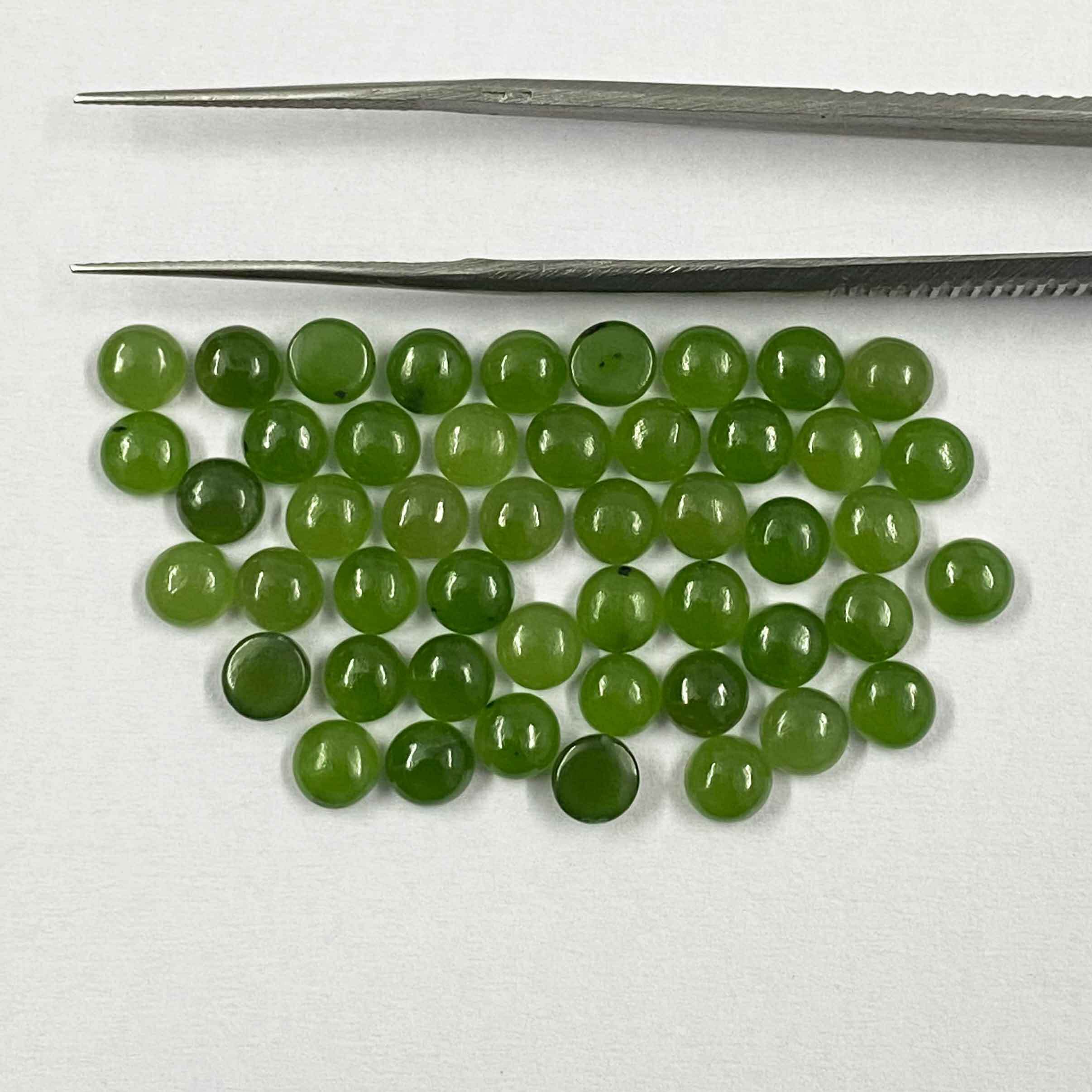 Nephrite Jade Round Cabochon Loose Gemstones Grade: Aaa