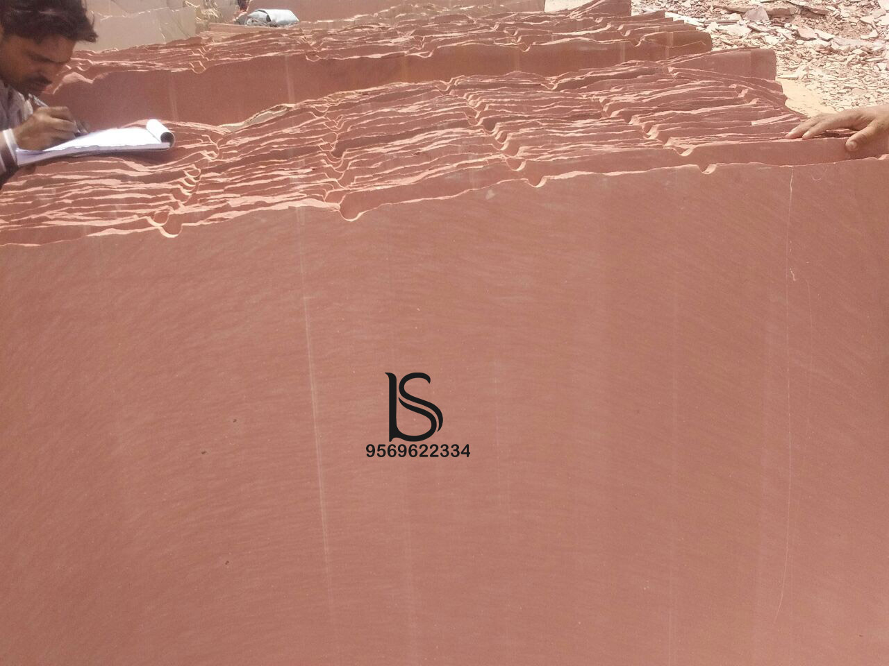 Dholpur Red Natural Stone - Sandstone | 12x4 Feet, Red Color, No Water Absorption, Cut-to-size, Antique Surface Finish, Strong Density