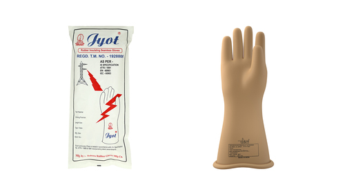 Electrical Hand Gloves - Color: Beige