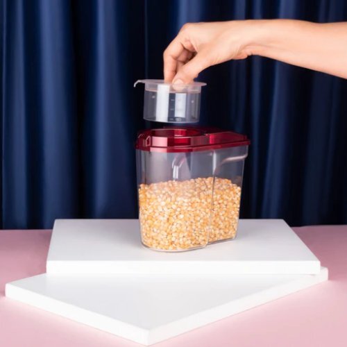 Free Flow Container - 1500 Ml, Durable Plastic Storage Jar Set For Kitchen Organization And Style