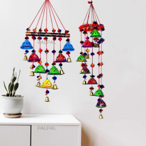 Handcrafted Pipe Wind Chime - Paper Mache, 55x10 Cm, Multi Color | Elegant Indian Modern Arts, Soothing Music With Gentle Sway