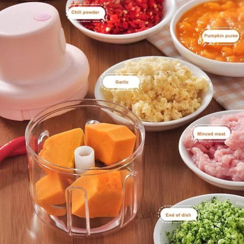 White Electric Mini Garlic Chopper