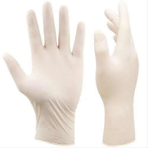 Latex Examination Gloves Powder Free - Rubber Material, 5/6.5/7 Inch Length, White Color | Durable, Disposable, Skin Friendly