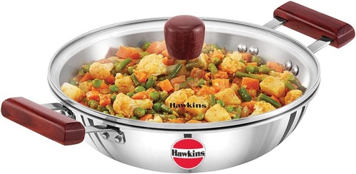 Hawkins ट्राई प्लाई स्टेनलेस स्टील इंडक्शन कम्पैटिबल डीप फ्राई पैन 2.5 लीटर एडिटिव्स: ना