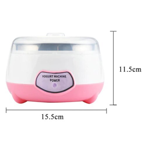Yogurt Maker - Stainless Steel Inner Container | Easy-to-use, Automatic Operation, Makes 1l Yogurt, White And Pink Design