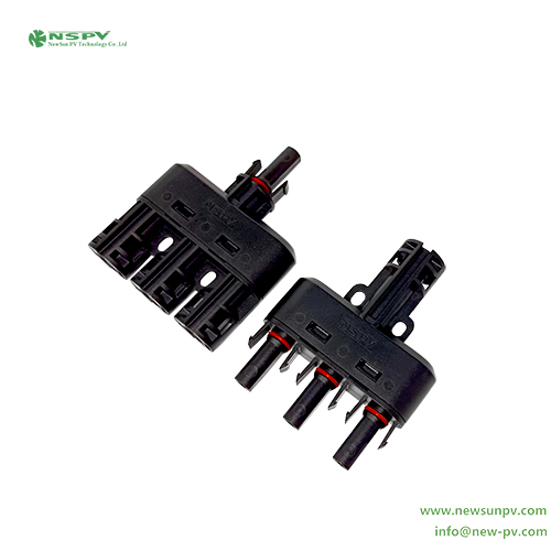 Black 1500vdc 3 To 1 Solar Branch Connector Mc4 Branch Connector Solar Parallel Connectors
