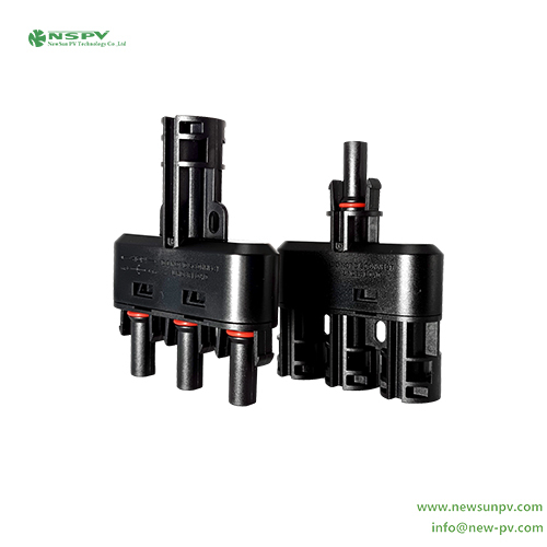 Black 1500vdc 3 To 1 Solar Branch Connector Mc4 Branch Connector Solar Parallel Connectors