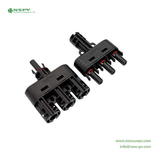 Black 1500vdc 3 To 1 Solar Branch Connector Mc4 Branch Connector Solar Parallel Connectors