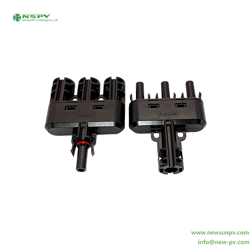 Black 1500vdc 3 To 1 Solar Branch Connector Mc4 Branch Connector Solar Parallel Connectors