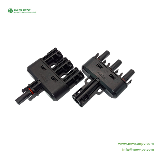 Black 1500vdc 3 To 1 Solar Branch Connector Mc4 Branch Connector Solar Parallel Connectors