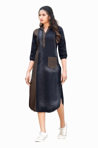 Washable Black Denim Kurti