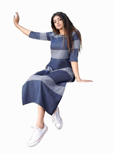 Blue Denim Long Kurti