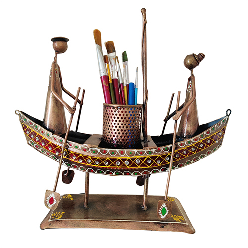 Brush Holder - Polished Metal, Brown Color | Durable, Eco-Friendly Design