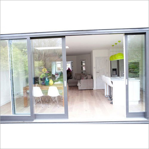 Sliding Glass Door - Aluminum Frame, 7 Feet Height | Transparent Glass, Closet Door Type, Ideal for Interior Use