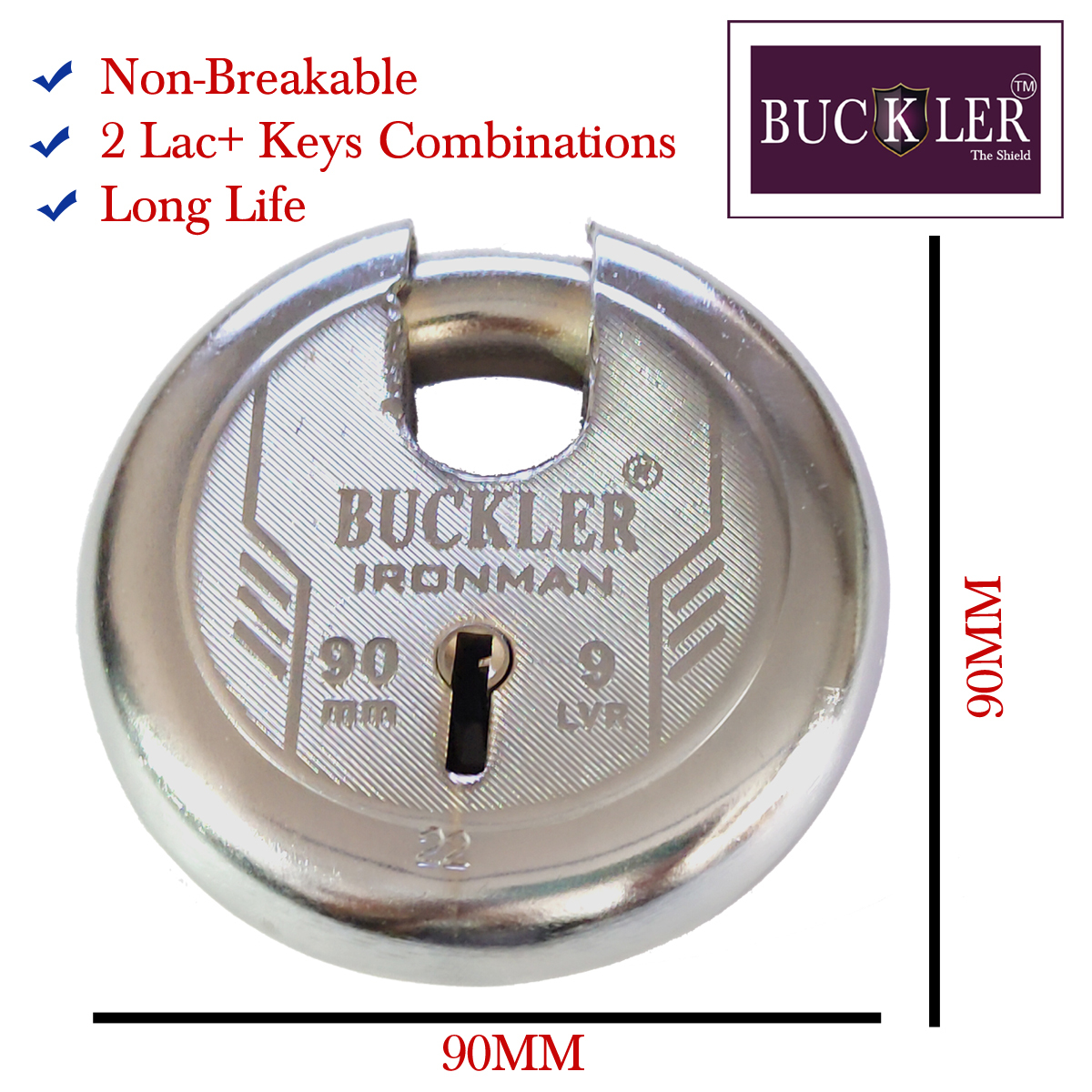 Buckler 90 Mm Iron Narrow Sackle Shutter Lock Application: Doors