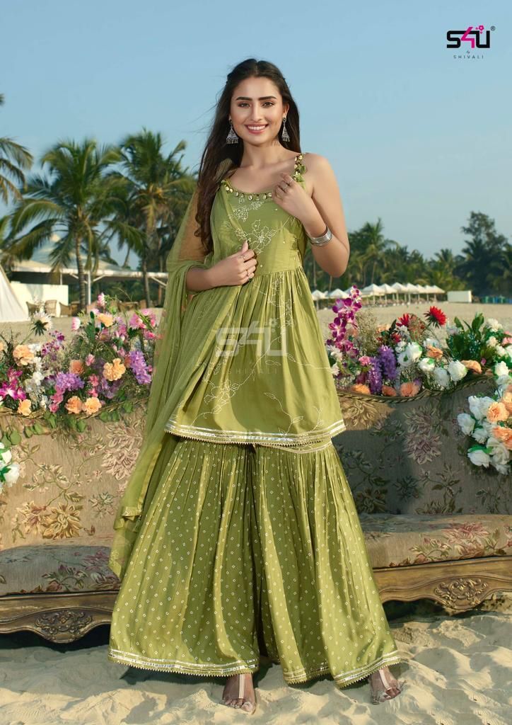 Designer Suits - Cotton And Rayon Floral Sharara Sets | Available In M, L, Xl, Xxl - Intricate Hand Print And Hand Work For Summer Gatherings