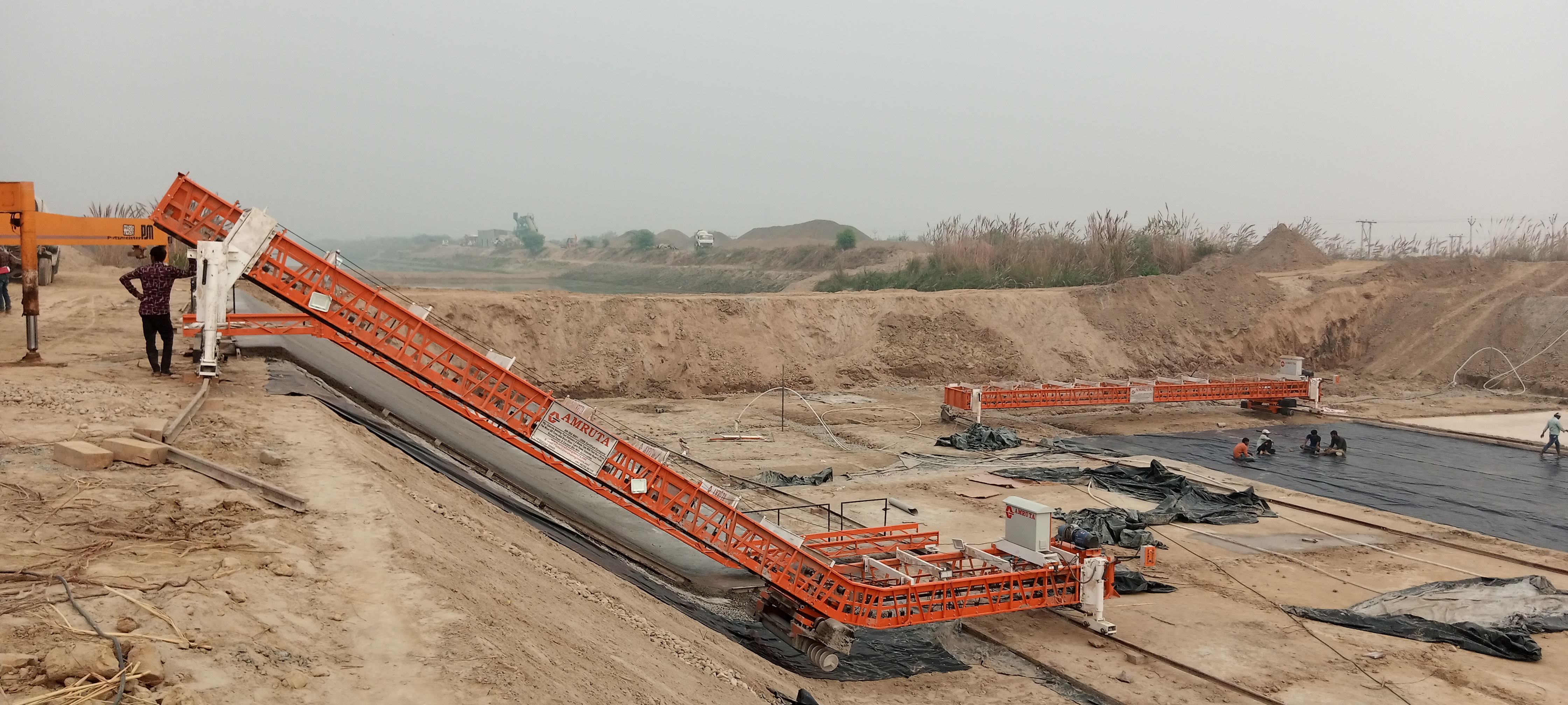Amruta Canal Paver Machine - Robust & Lightweight Design | Remote Control, Energy Efficient Electric Drive System, User-friendly Operation, 17.20 Cu/mtr Output